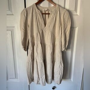 Monteau Los Angeles Cream Tiered Dress Size Medium
